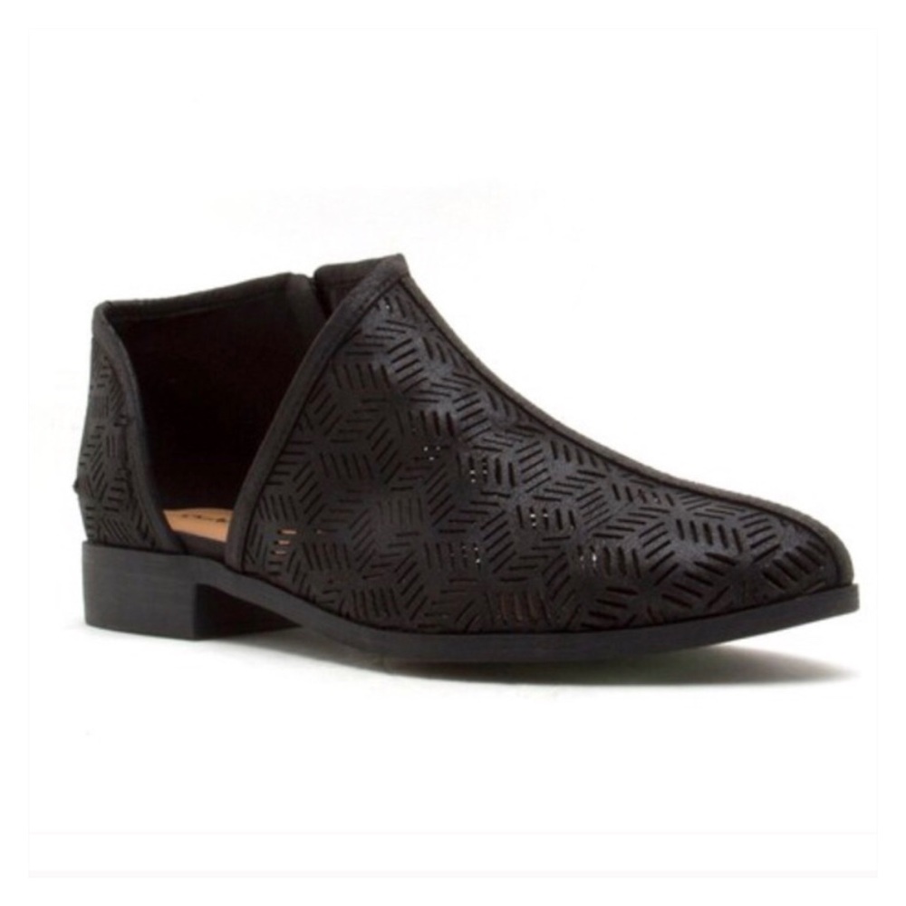 ✨Vegan Leather Perforated Slip On Booties - Picture 2 of 7